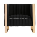 American style black fabric soft single sofa